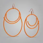 large orange hoop earrings image